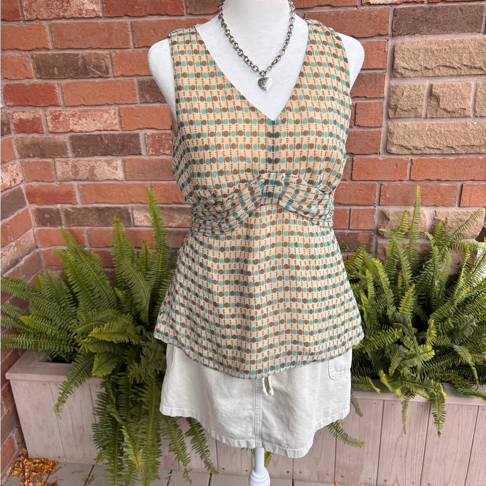 LOFT Ann Taylor Petites Polka Dot Peplum Top